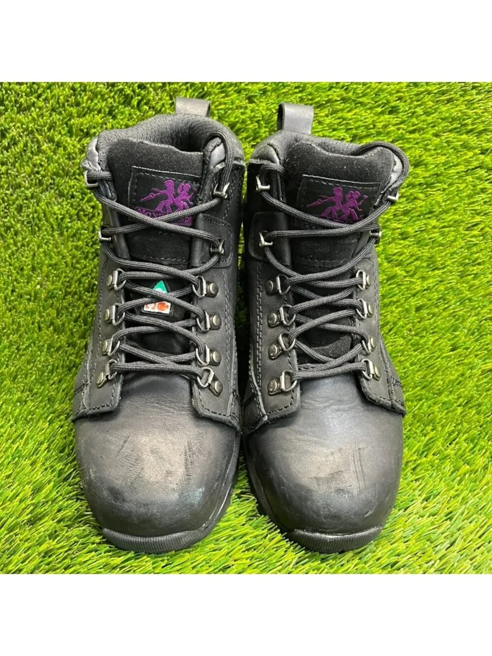 Moxie Trades Vegas Womens Size 8D Black Leather Steel Toe Safety Work Boots